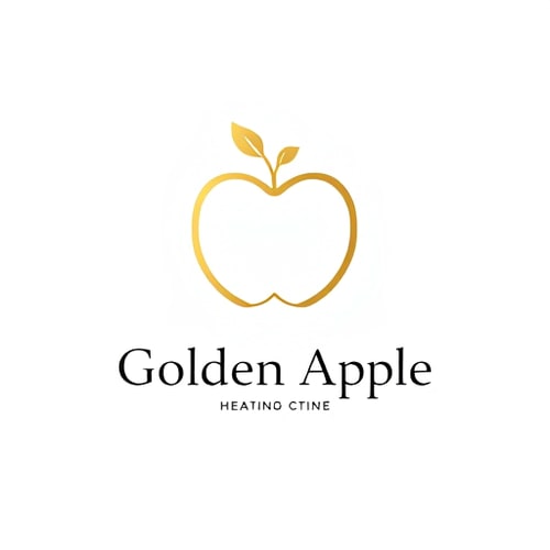 AI Design for "Create a luxurious and minimalistic logo featuring a golden apple to represent the brand name 'Golden Apple,' a high-end fitness and wellness brand. The apple should have a refined, elegant outline in rich gold to evoke a sense of premium quality and exclusivity. Design two variations: one with a white background and golden apple outline, representing a 'total white' class (yoga, pilates, barre), and another with a black background and golden apple outline, representing a 'full black' class (functional and weight training). Around the apple, add subtle, sophisticated details that suggest movement and energy, while maintaining a clean and uncluttered look. Include the brand name 'Golden Apple' in a sleek, modern sans-serif font beneath the logo, using black text for the white background version and white text for the black background version. The overall design should feel exclusive, inviting, and aligned with a luxurious fitness and wellness experience."