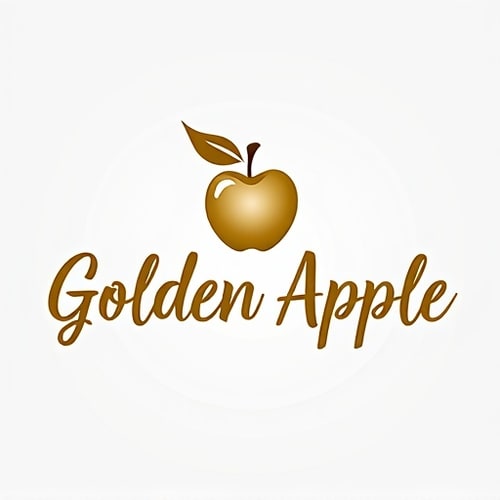 AI Design for "Create a calligraphic, elegant logo for a premium yoga and pilates boutique studio named 'Golden Apple.' The design should feature a stylized, flowing apple icon that symbolizes luxury, vitality and balance. Incorporate refined, calligraphic lines and simplicity in the apple icon and studio name lettering. Use a sophisticated color palette of white and gold to convey tranquility and sophistication. The calligraphic style should feel both modern and timeless, evoking a sense of awe and high-end branding. The logo should appeal to a discerning clientele seeking a premium yoga and pilates experience and elevate your studio's signage, marketing materials and merchandise. Aim for a minimalistic yet elegant design that stands out."