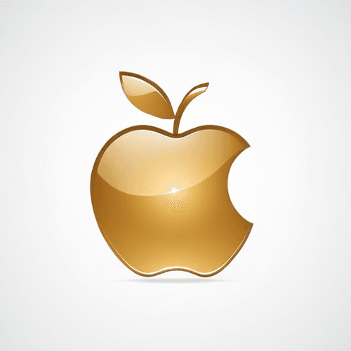 AI Design for Minimalistic and luxury full golden apple 
