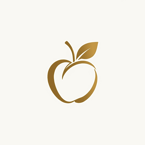 AI Design for "Create a luxurious and minimalistic logo for a yoga boutique studio named 'Golden Apple.' The design should feature a sleek, stylized apple that symbolizes luxury and vitality, incorporating elegant lines and simplicity. Use a refined color palette of white and gold to convey sophistication and tranquility. The logo should evoke a sense of awe and balance, suitable for high-end branding, signage, and marketing materials. Aim for a design that feels both modern and timeless, appealing to a clientele seeking a premium yoga/pilates experience."