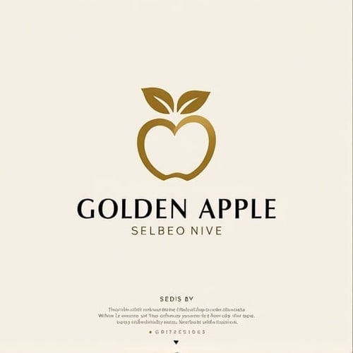 AI Design for "Create a luxurious and minimalistic logo for a yoga boutique studio named 'Golden Apple.' The design should feature a sleek, stylized apple that symbolizes health and vitality, incorporating elegant lines and simplicity. Use a refined color palette of white and gold to convey sophistication and tranquility. The logo should evoke a sense of calm and balance, suitable for high-end branding, signage, and marketing materials. Aim for a design that feels both modern and timeless, appealing to a clientele seeking a premium yoga experience." 