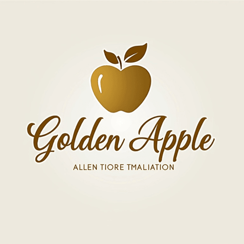 AI Design for "Create a calligraphic, elegant logo for a premium yoga and pilates boutique studio named 'Golden Apple.' The design should feature a stylized, flowing apple icon that symbolizes luxury, vitality and balance. Incorporate refined, calligraphic lines and simplicity in the apple icon and studio name lettering. Use a sophisticated color palette of white and gold to convey tranquility and sophistication. The calligraphic style should feel both modern and timeless, evoking a sense of awe and high-end branding. The logo should appeal to a discerning clientele seeking a premium yoga and pilates experience and elevate your studio's signage, marketing materials and merchandise. Aim for a minimalistic yet elegant design that stands out."