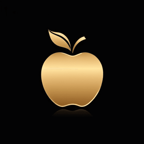 AI Design for Minimalistic and luxury full golden apples