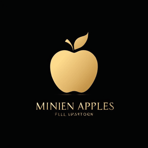 AI Design for Minimalistic and luxury full golden apples with white background 