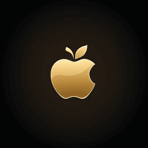 AI Design for Minimalistic and luxury golden apple 
