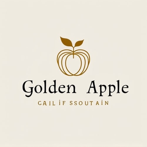 AI Design for "Create a luxurious and minimalistic logo for a yoga boutique studio named 'Golden Apple.' The design should feature a sleek, stylized apple that symbolizes health and vitality, incorporating elegant lines and simplicity. Use a refined color palette of white and gold to convey sophistication and tranquility. The logo should evoke a sense of calm and balance, suitable for high-end branding, signage, and marketing materials. Aim for a design that feels both modern and timeless, appealing to a clientele seeking a premium yoga experience." 