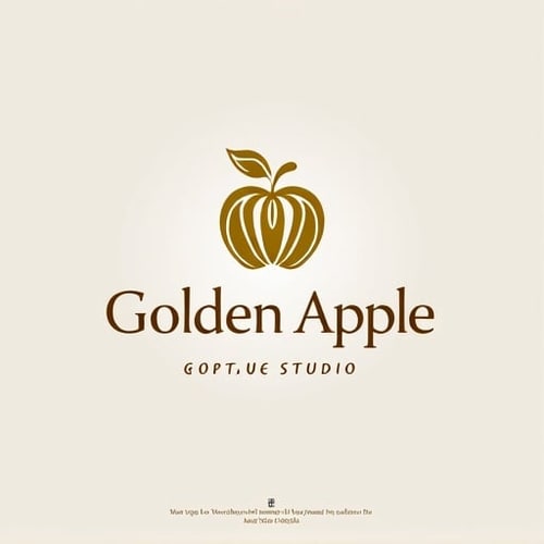 AI Design for "Create a luxurious and minimalistic logo for a yoga boutique studio named 'Golden Apple.' The design should feature a sleek, stylized apple that symbolizes health and vitality, incorporating elegant lines and simplicity. Use a refined color palette of white and gold to convey sophistication and tranquility. The logo should evoke a sense of calm and balance, suitable for high-end branding, signage, and marketing materials. Aim for a design that feels both modern and timeless, appealing to a clientele seeking a premium yoga experience." 