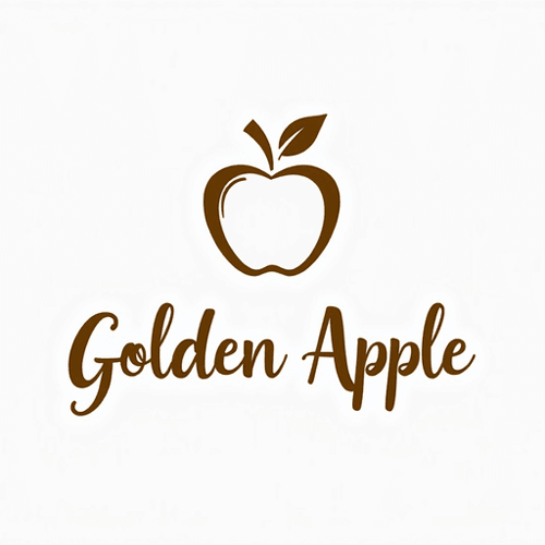 AI Design for "Create a calligraphic, elegant logo for a premium yoga and pilates boutique studio named 'Golden Apple.' The design should feature a stylized, flowing apple icon that symbolizes luxury, vitality and balance. Incorporate refined, calligraphic lines and simplicity in the apple icon and studio name lettering. Use a sophisticated color palette of white and gold to convey tranquility and sophistication. The calligraphic style should feel both modern and timeless, evoking a sense of awe and high-end branding. The logo should appeal to a discerning clientele seeking a premium yoga and pilates experience and elevate your studio's signage, marketing materials and merchandise. Aim for a minimalistic yet elegant design that stands out."