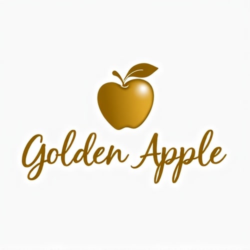 AI Design for "Create a calligraphic, elegant logo for a premium yoga and pilates boutique studio named 'Golden Apple.' The design should feature a stylized, flowing apple icon that symbolizes luxury, vitality and balance. Incorporate refined, calligraphic lines and simplicity in the apple icon and studio name lettering. Use a sophisticated color palette of white and gold to convey tranquility and sophistication. The calligraphic style should feel both modern and timeless, evoking a sense of awe and high-end branding. The logo should appeal to a discerning clientele seeking a premium yoga and pilates experience and elevate your studio's signage, marketing materials and merchandise. Aim for a minimalistic yet elegant design that stands out."