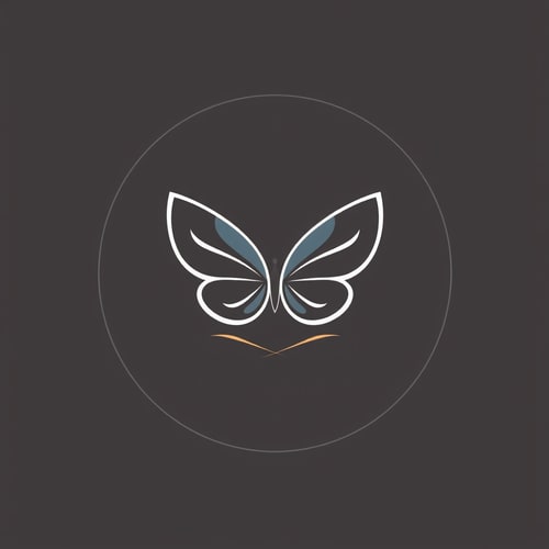 AI Design for Yoga logo with a simple one stroke butterfly