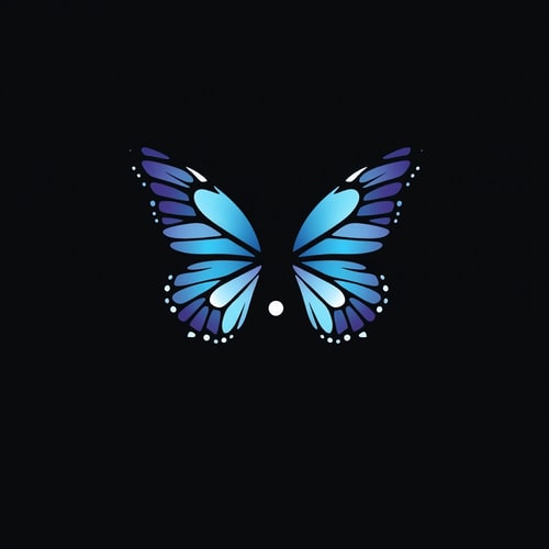 AI Design for Butterfly combinated with yin yang symbol