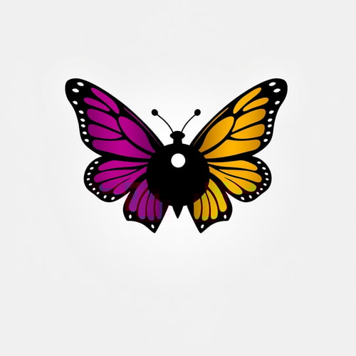 AI Design for Butterfly combinated with yin yang symbol