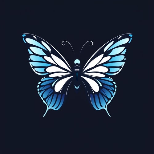 AI Design for Butterfly combinated with yin yang symbol