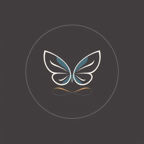 AI Design for Yoga logo with a simple one stroke butterfly