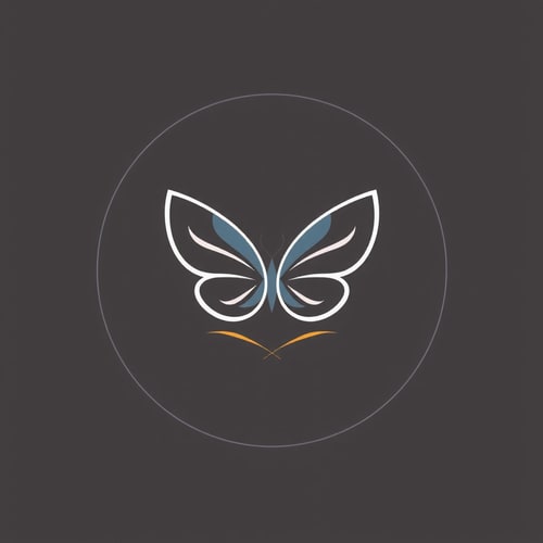 AI Design for Yoga logo with a simple one stroke butterfly