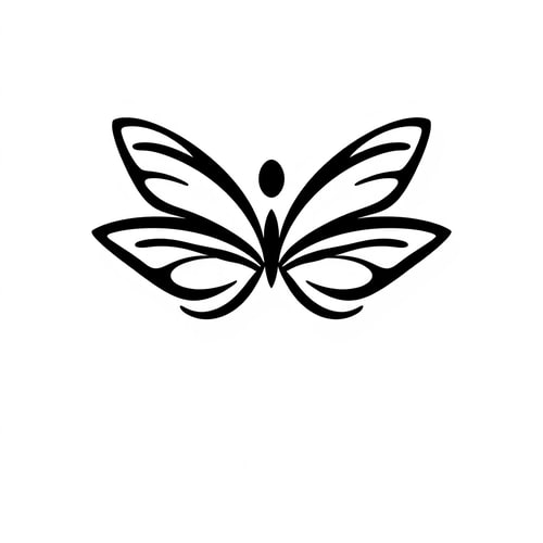 AI Design for Yoga logo with a simple one stroke butterfly