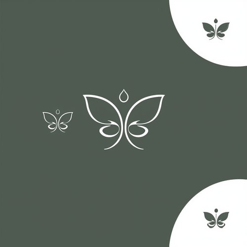 AI Design for Yoga logo with a simple one stroke butterfly