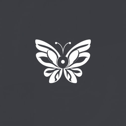 AI Design for Simple graphic yin yang Butterfly logo