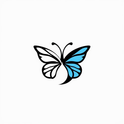 AI Design for Simple graphic yin yang Butterfly logo