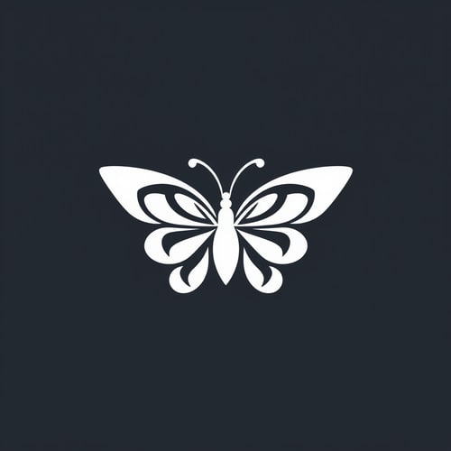 AI Design for Simple graphic yin yang Butterfly logo