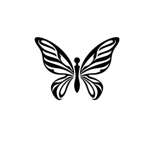 AI Design for Simple graphic yin yang Butterfly logo