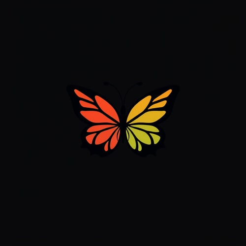 AI Design for Simple graphic yin yang Butterfly logo