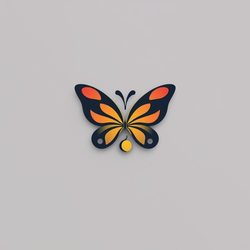 AI Design for Simple graphic yin yang Butterfly logo