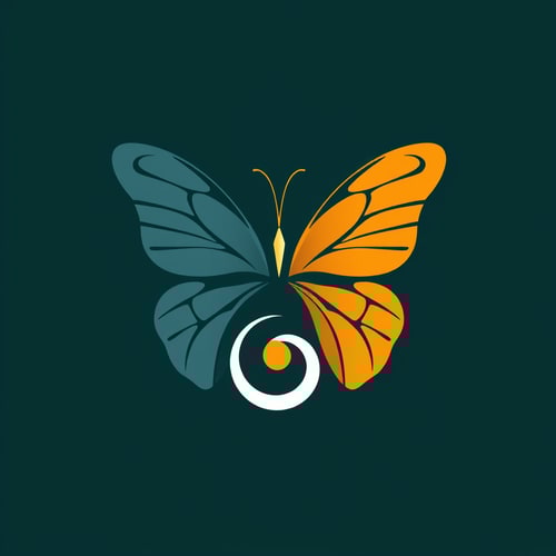 AI Design for Simple graphic yin yang Butterfly logo