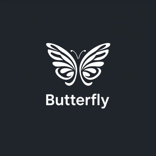 AI Design for Simple graphic yin yang Butterfly logo