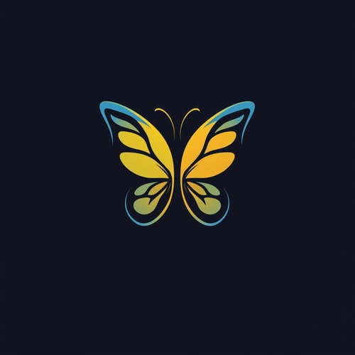 AI Design for Simple graphic yin yang Butterfly logo