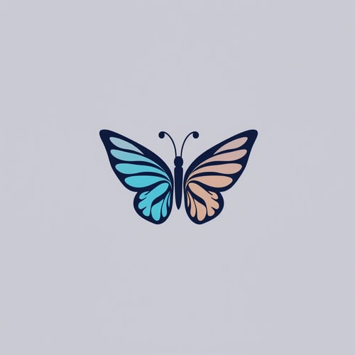 AI Design for Simple graphic yin yang Butterfly logo