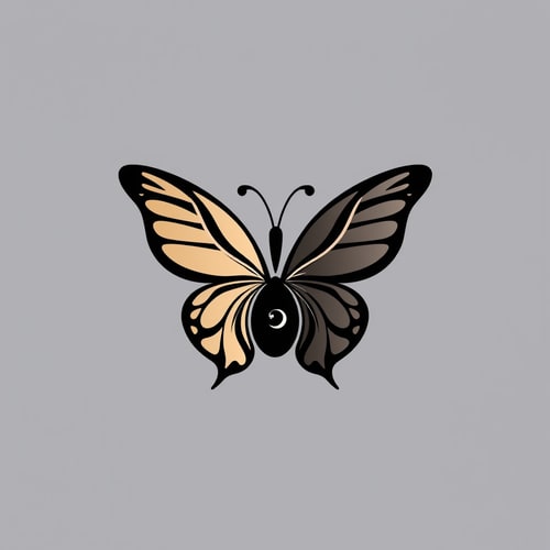 AI Design for Simple graphic yin yang Butterfly logo
