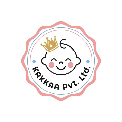 AI Design for Design a luxury playful emblem logo for Kakkaa Pvt. Ltd. featuring a smiling baby face mascot wearing a tiny crown, representing the idea that every baby is special. Use a circular badge or crest layout with soft decorative borders. Keep the baby face minimal, adorable, and highly memorable. Typography should be rounded, elegant, and bold, integrated into the emblem. Use premium baby-care colors such as soft gold, pastel pink, white, and powder blue. The logo should feel joyful, trustworthy, gentle, and upscale. Perfect for baby care products, apparel labels, and premium packaging. Clean vector style, centered on white background.