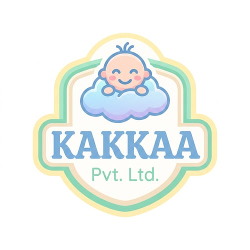 AI Design for Design a premium playful emblem logo for Kakkaa Pvt. Ltd., a baby care brand focused on safe, gentle, and high-quality essentials for babies and toddlers. The logo should instantly communicate trust, care, softness, happiness, and child-friendly warmth while looking professional enough to become a large household brand. Create the logo in an emblem / badge style, where the brand name and symbol are integrated into one cohesive mark.
Use a cute and memorable mascot or icon such as a smiling baby face,  soft cloud, moon, stroller, pacifier, diaper pin, stylized in a modern minimal way. The emblem should feel joyful and charming, appealing to parents while also feeling lovable for children. Include rounded shapes, smooth curves, soft edges, and balanced composition. The typography should be bold yet soft, rounded, clean, and highly legible. The word Kakkaa should be the hero focus, with Pvt. Ltd. smaller or secondary if included.
Use a baby-care inspired color palette such as soft sky blue, pastel pink, mint green, lavender, warm cream, light yellow, baby peach, and white, with subtle gradients or flat modern tones. Prioritize colors that symbolize cleanliness, comfort, trust, innocence, and freshness. The emblem should feel vibrant but not harsh.
The overall look should be modern, iconic, scalable, and packaging-ready, suitable for diapers, wet wipes, clothing tags, bath products, strollers, toys, and future baby product lines. Make it look premium enough for shelves yet playful enough to stand out instantly. Clean vector style, high detail, polished branding presentation, white background, centered composition, no mockup, no extra text, no clutter.
