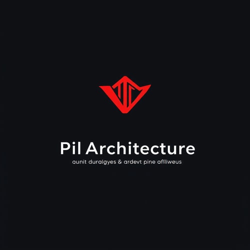 AI Design for Logo design for an architectural design company named "Vincent PilArchitecture: A Holistic Contemporary Modern Filipino Architectural Design Company" in vibrant red colors, unique font, intriguing logo. The logo must also invoke fun, professionalism, adventure and tropical themes. Invoking command, respect, and wisdom. 
