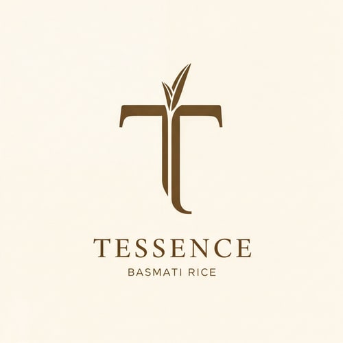 AI Design for so i want a logo for my pusa basmati rice brand which is named as "Tessence" that means taste + essence so i want a logo on letter T only which should be minimal premium and could go well globally