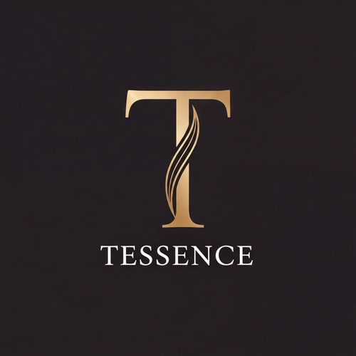 AI Design for A minimalist, premium logo mark for the Basmati rice brand "Tessence," some more please centered on a sophisticated, geometric letter "T" that elegantly integrates the slender curve of a single long-grain rice husk into its vertical stroke. — Centered, symmetrical vector emblem designed for global luxury appeal. — A palette of refined champagne gold and matte black. — Clean and prestigious mood with subtle metallic gradients. — High-end minimalist graphic design with precise line work and balanced white space. — Feature the exact letter "T" and the word "Tessence"; keep text/logos/labels EXACTLY unchanged; no rewriting, redrawing, correcting, or adding any text; avoid cluttered or rustic elements. — Isolated on a solid, dark, professional background suitable for premium food packaging.
