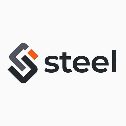Professional logo design. In the realm of graphic design, envision a strikingly modern, two-dimensional logo crafted specifically for a contemporary construction company named "Steel." This wordmark-style logo embodies a super minimalistic aesthetic that exudes strength and reliability. The letters of "Steel" are rendered in a bold, sans-serif font, each character seamlessly connected, representing the unyielding nature of steel itself.The color palette is a sleek and sophisticated combination of deep charcoal grey and vibrant metallic silver, evoking images of polished steel beams under industrial lighting. The background is a crisp, clean white, allowing the logo to stand out with an air of professionalism and clarity.To enhance its sense of modernity, the letter "S" has been subtly stylized, incorporating angular shapes that mimic the form of steel girders, while maintaining simplicity in overall design. Surrounding the wordmark, negative space is skillfully utilized to create an illusion of depth, drawing the viewer's eye to the precise lines and contours of the lettering.This design conveys an emotional tone of trustworthiness and resilience, making it immediately recognizable and impactful. The composition feels balanced and sturdy, reflecting the foundational principles of the construction industry while embracing a sleek, innovative approach.