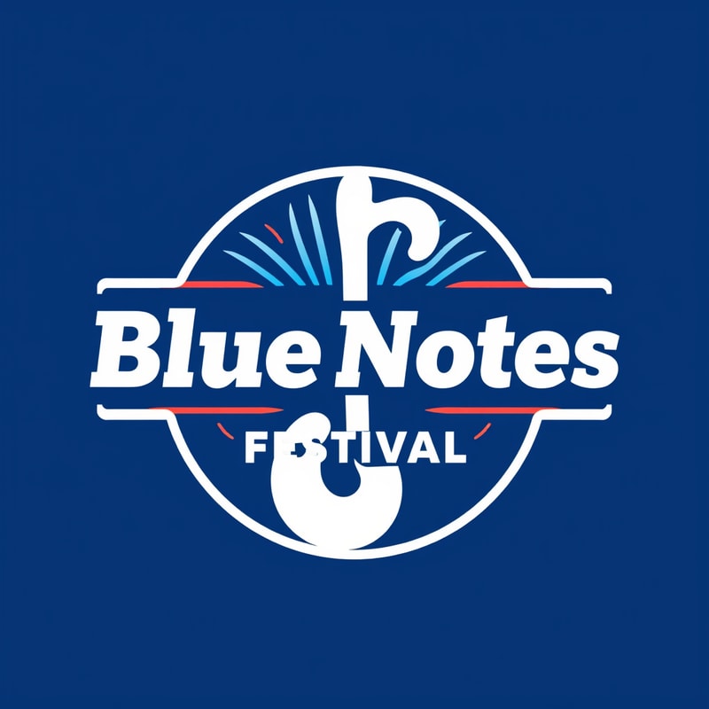 Professional logo design. Create a vibrant, dynamic logo for a summer jazz festival named “Blue Notes.”
