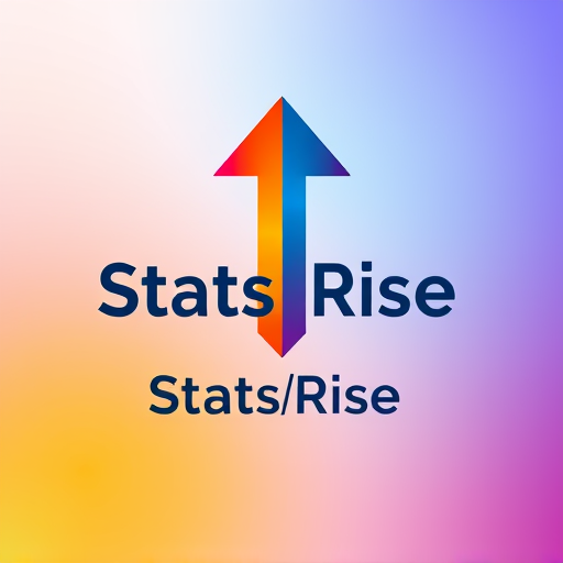 Professional logo design. concept logo of a arrow. colorful playful theme. with the text 'StatsRise' 