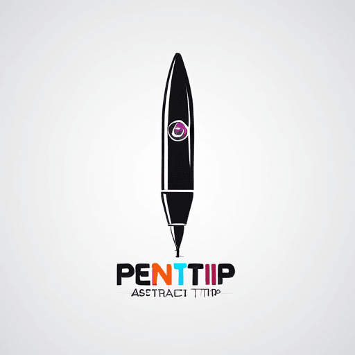 Professional logo design. abstract logo for PenTip company. abstract pen tip for drawing. Add the words PenTip <lora:sdxlbase20:1>