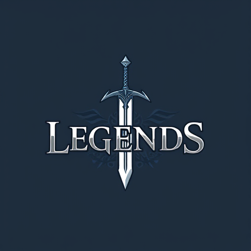 Professional logo design. legendary sword with text 'Legends'