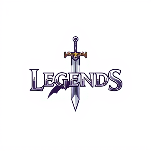 Professional logo design. legendary sword with text 'Legends'