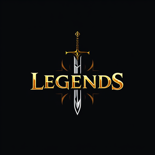 Professional logo design. legendary sword with text 'Legends'