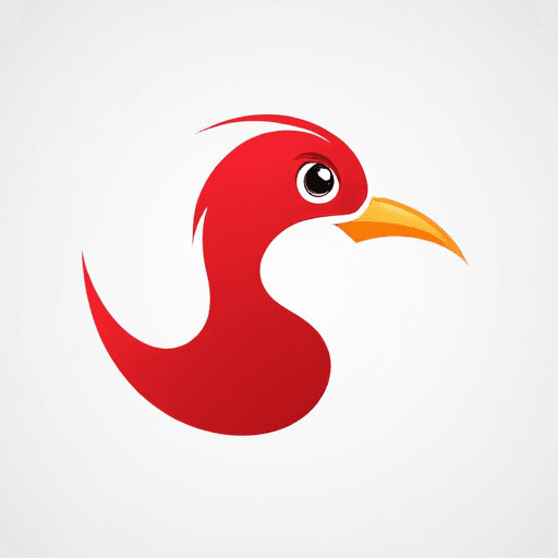 Professional logo design. bird logo, looking sideway, face only, add sparks, happy, red colors <lora:sdxlbase20:1>