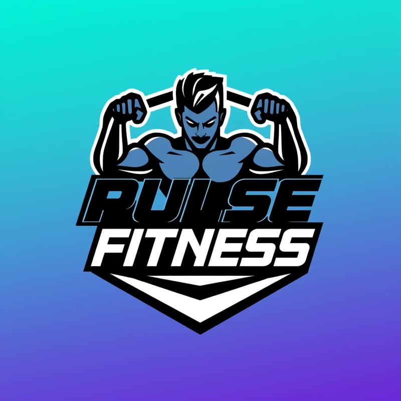 Design a modern and energetic logo for "Pulse Fitness," with bold typography and movement-inspired shapes to evoke strength and activity.