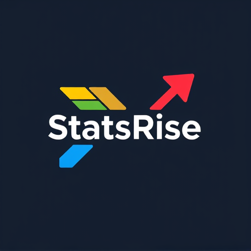 Professional logo design. concept logo of a arrow. colorful playful theme. with the text 'StatsRise' 