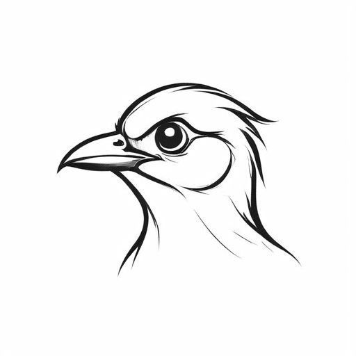 bird sketch looking straight