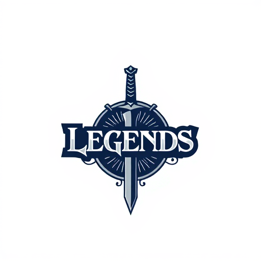 Professional logo design. old age sword with text 'Legends'. make it epic.