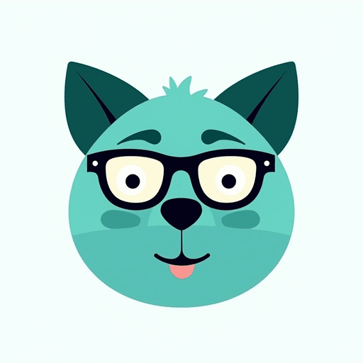 Professional logo design. dog logo with glasses green blue